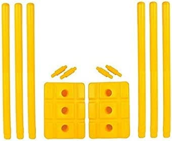 Kalindri Sports Cricketplastflätor (6 korgar + 4 fästen + 2 baser) stubbset (Best för träning & Gully Cricket)