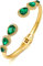 LILIHITE Open Cuff Bangle Bracelet For Women Emerald Green Bracelets for Women Rhinestone Bracelet Fashion Jewelr Gift