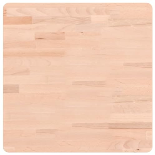 vidaXL Tischplatte, Quadratisch Holzplatte mit 4 abgerundeten Ecken, Holztischplatte Ersatzplatte für Couchtisch, Massivholztischplatte Platte, 50x50x4 cm Massivholz Buche
