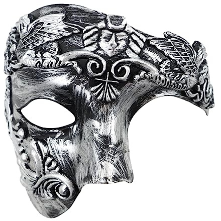 OIDEA män venetiansk mask halvmask: punk kostym maskerad grekisk steampunk lätt trevlig kostym mask för maskerad fantom av operan guld brons silver svart
