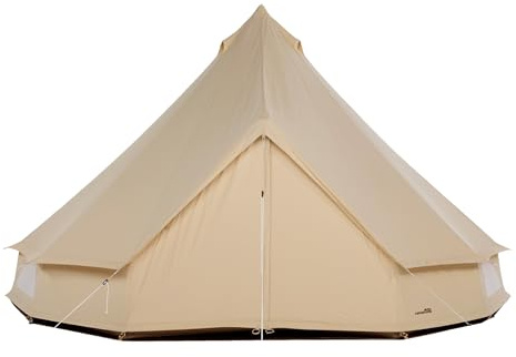 CanvasCamp Sibley Bell 500-2–8 personers tält, Tipi Glamping och festival, med myggnät och avtagbar golvmatta, familjemoster, campingtält | vattentätt runt bomullstält