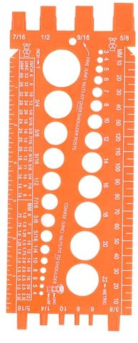 Screw Bolt Thread Measure Gauge, Screw Bolt Nut Thread Measure Gauge Size Checker, Thread Checker Gauge Bolt Measuring Tool for Sorting Hardware, DIY Project (Orange)
