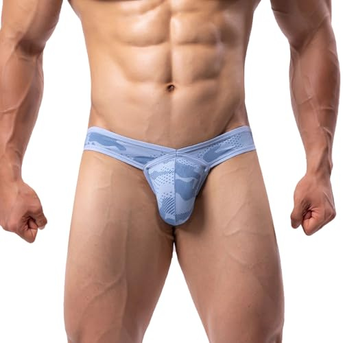 Summer Code Slips para Hombre Calzoncillos de Micro Mesh Cintura Cómoda Ropa Interior Briefs Masculina, Azul, L