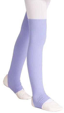 Avrigirl Lavender Little Girls Leg Warmer Knitted Ballet Stirrup Socks Athletic Legsleeve for Dance Warm up, Above Knee Length