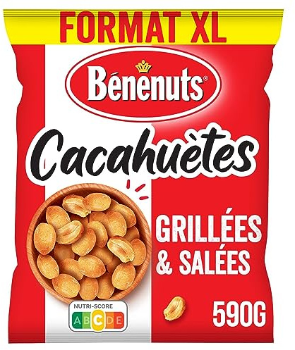 Bénénuts Cacahuètes Délicatement Salées Format XL, 590g (Lot de 6)