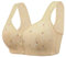 PrinStory Bras for Women Front Fastening Bras for Women Wireless Snap Closing Ladies Bras Comfort Women's Bras for The Elderly (Apricot Daisy, 40D)