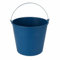 TECHZOCO Cubo engomado de plástico Reciclado con asa metálica, Recipiente Multiusos, Cubo de jardín, Limpieza de Cristales y Mantenimiento en General, Color Azul, 25.5 cm Altura, 12 litros