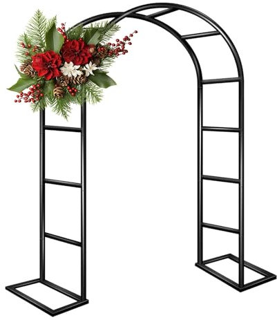 Generico Arco da Giardino Traliccio per Rampicanti da Esterno, Arco per Patii Finestre Giardini Portici 80cm 140cm 180cm 200cm 240cm 280cm 300cm 350cm(Nero,W80 X H220cm)