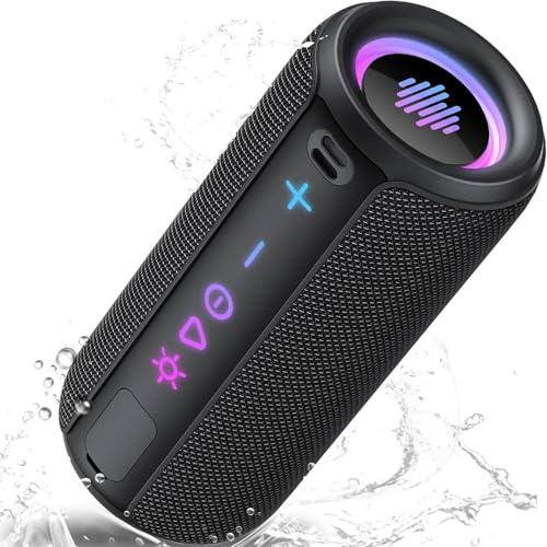 TIMU Bluetooth Speaker Portable Wireless Bluetooth Speakers with HD Stereo Sound, Bluetooth 5.4 TWS Pairing 30H Battery Life with Led Light for Outdoor/Party/Sport/Travel/Gifts.