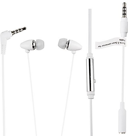 Muvit MUHPH0019 - Auriculares in-Ear estéreo (con micrófono y Adaptador 3.5 mm), Color Blanco