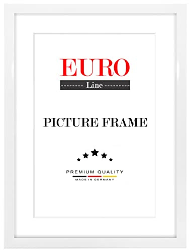 EUROLine35 Cornice foto in legno 36 x 73 cm su misura - colore: Bianco lucido | taglia selezionabile | con vetro acrilico antiriflesso | cornici per foto | Manifesti | puzzle