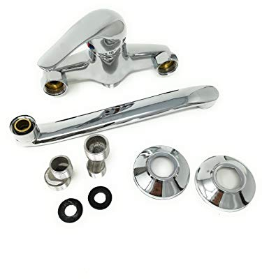tempo di saldi - Grifo de pared para fregadero de cocina o monomando de bañera con caño alto de latón cromado