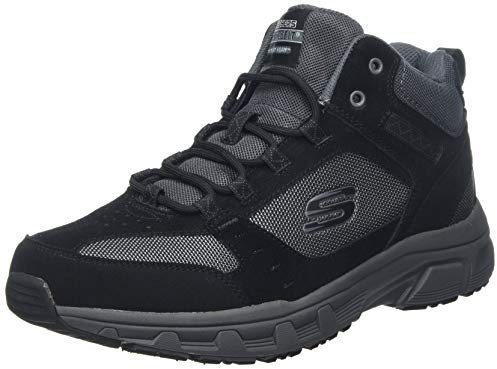 Skechers Herren Oak Canyon Ironhide trekking shoes,hiking boots, Black Suede Mesh Pu Charcoal Trim, 47.5 EU