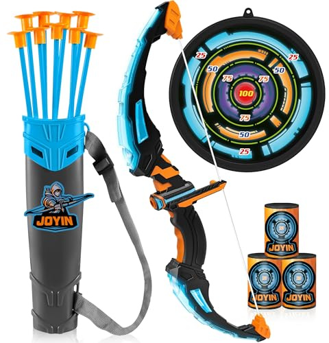 JOYIN Ensemble de Jouets de tir à l'arc avec Arc Lumineux, 9 ventouses, cibles et carquois pour Enfants