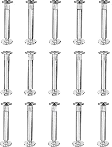 15 Stück Möbelschrauben M5 Hülsenschrauben für Holzstärke 33-36mm Verbindungsschraube für Möbel Schrankverbinder Möbelschraube,Silber