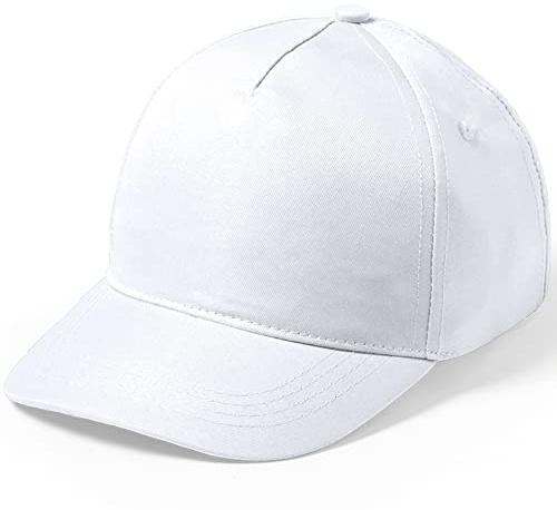 eBuyGB Unisex Kid's Adjustable Plain Hat Baseball Cap, White, One Size-S, 13365