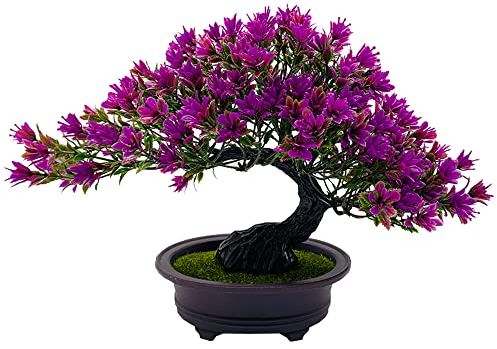 Fycooler 9.8 Artificial Bonsai Tree Fake Plants Japanese Bonsai Decoration Artificial Plant Indoor Potted Faux Pine Plants for Indoor/Outdoor Home Office Desk Décor Fake Potted Realistic Plant
