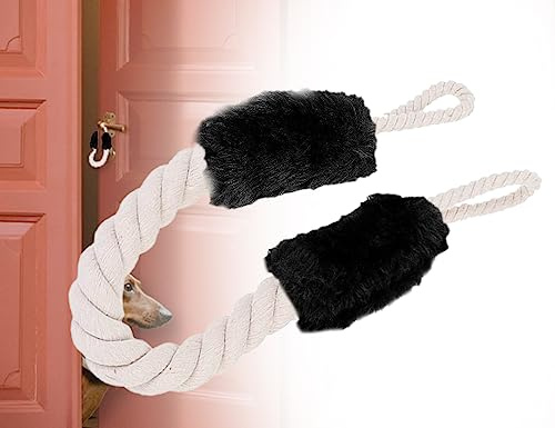 ZoeTekway Butée de porte en coton - Noir - Cordon de porte - Protection contre les pincements - Pour les animaux domestiques et les enfants