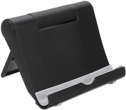 Universal Mobile Phone Desk Stand Holder for iPhone iPad Samsung Tablet Folding Portable (Black)