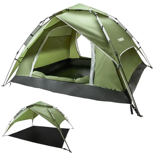 Yorbay Tienda De Campaña Outdoor 4 Personas Pop Up, UV 50/Viento/Impermeable, para Trekking, Camping, Playa, Aventura Etc
