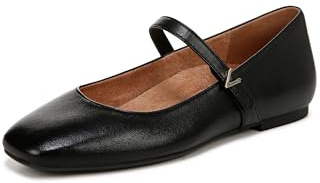 Vionic Damen Alameda Mary Jane Flat, Schwarz Leder, 5 breit