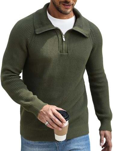 Danfiki Jersey Hombre Invierno Cuello Alto Ropa Cremallera JerséIs Suéter Clásico Manga Larga