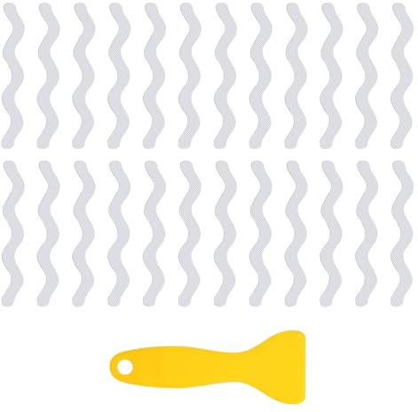 24 adesivi antiscivolo per vasca da bagno, doccia, antiscivolo, con raschietto, antiscivolo, per doccia, vasca da bagno, antiscivolo, per bambini, scale, doccia