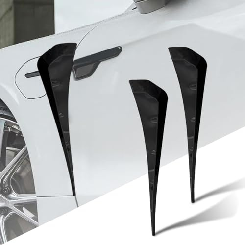 2PCS Car Fenders Side Vents Sticker, TPU Waterproof Car Spoiler Kit, Air Flow Intake Hole Grille Protection Cover, Universal Side Vents Decorative Accessories for Most Cars (Black)