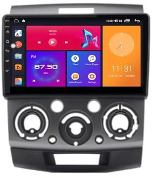 Autoradio 2 Din Android 10 Radio Player Touch GPS Navigator avec Carplay stéréo et Android Auto/BT/WiFi pour Mazda BT-50 J97M 2006-2011 GPS Sat Navigation 9'' Player FM Receiver Caméra de re