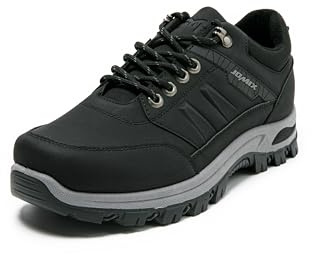 JOMIX Scarpe Uomo Trekking Scarpe da Montagna Antiscivolo e Ammortizzanti Traspiranti e Leggere per Arrampicata e Alpinismo all'Aperto MOS255036 (Nero,42)