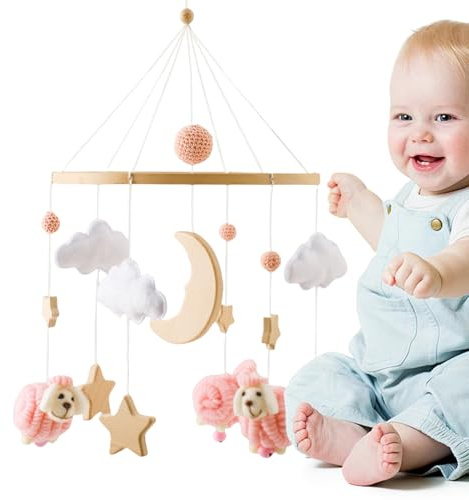 Mobile berceau garçon Apaisant Interactif Neutre Décoratif 0-3 Mois | Pendentif musical berceau Bébé Berceau Poussette Lit Sommeil Apaisant Musique Décoratif Interactif Garçons Filles