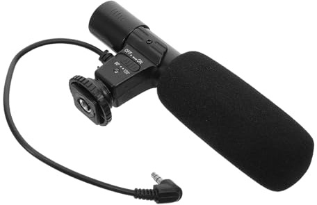 NAMOARLY 1pezzi Microfono per Telecamera Video Esterno per Interviste Registrazione Audio Slitta Standard e Angolo di Gradi Fino di Distanza di Ricezione