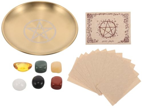 Toyvian Plateau Cristal pour Bijoux Et Objets Décoratifs Plat Offrande Rituel pour Bougies Autel Présentoir Rond