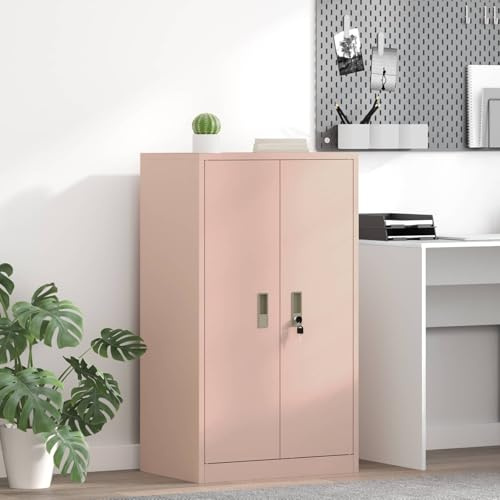 INLIFE Armoire de Rangement Rose 60 x 40 x 90 cm Acier Laminé à Froid-891731