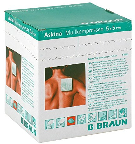 Askina Mullkompressen 5X5 cm Steril 8Fach, 25X2 St