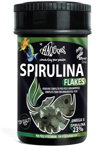 Haquoss Spirulina & Chlorella Flakes - Alimento en Escamas para Peces Vegetarianos, 100 ml/16 g