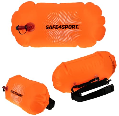 SAFE4SPORT BasicSwimmer - Aufblasbare Sicherheitsboje zum Schwimmen - Leichte Schwimmboje