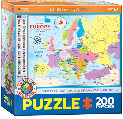 EuroGraphics 6200-5374 - Puzzle da 200 pezzi, motivo: mappa dell'Europa