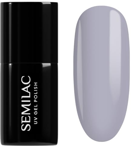 SEMILAC Gel Nail Polish 224 Official Grey - Full Coverage Gel Polish - Soak Off Easy To Use LED/UV Nail Lamp - Long Lasting Manicure and Pedicure up to 3 weeks