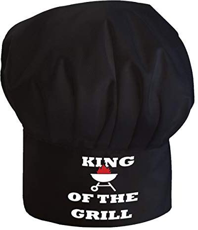 Ferocity Personalised Chef and BBQ Hat for adult Professional Cooks Hats Baker Grill For Home Kitchen School Fully Adjustable Black King of the grill [108]