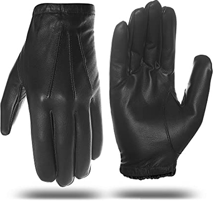 Harssidanzar Handskar för polistjänst i minced leather non doubled pour homme GM031EU, svart, storlek XL