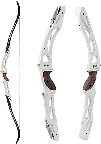 ZSHJGJR 68 Zoll Takedown Recurvebogen Bogenschießen 18-44 lbs Jagd Bogen Recurve Bögen für Rechtshand für Erwachsene Outdoor Sportbogen Bogensportler (Bogen-Weiß, 36LBS)
