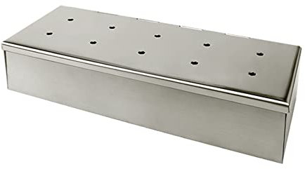 Räucherbox für BBQ Grill Holzspäne - Smoker Grill Zubehör - Holzkohle & Gasgrill Fleisch Räuchern mit Klappdeckel - Bestes Grillzubehör & Utensilien Geschenk