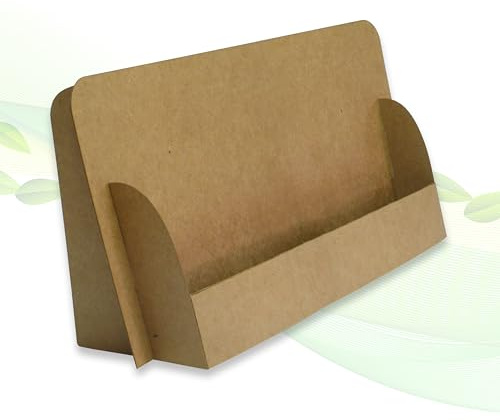 thefoldstands 5 soportes plegables para folletos Nature-Eco Design para folletos DIN largo/A5, 10,5 x 21 cm, horizontal, de cartón reciclado, montaje rápido, uso a corto y medio plazo
