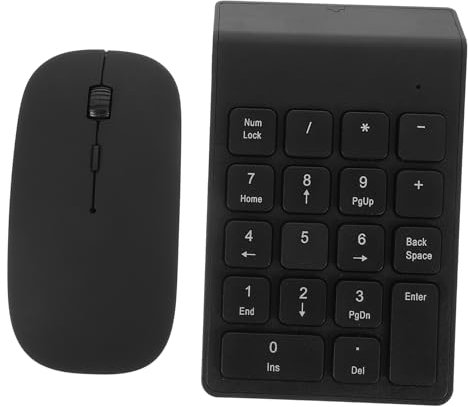 Hemobllo Wireless Numeric Keypad and Mouse Set Compact Keyboard for Laptop Quick Setup Lightweight Portable Design Suitable for Occasions
