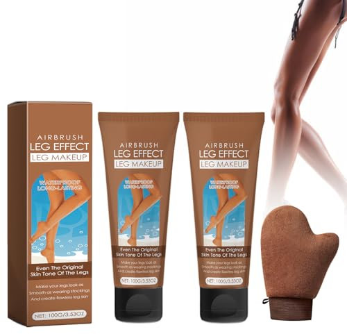 2 Pezzi Crema Autoabbronzante Lozione Abbronzante Naturale Crema Autoabbronzante Senza Sole Con Un Guanto Autobronzante, Per Viso Corpo Gambe Braccia (Bronze)