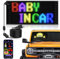 Doppelreihig Scrollen Led Anzeigetafel, 27x12 cm Led Laufschrift Programmierbar, Leuchtreklame Personalisiert Leuchtschild anzeige Board Display FüR Auto, LKW, Text, Graffiti, Bluetooth App, USB 5V/2A
