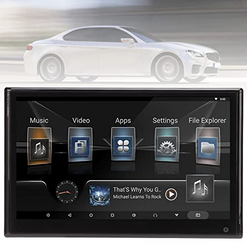 XTevu 13.3in Universal Car Dual Headrest Monitor, Vehicle Multimedia CD DVD Player Rear Seat Entertainment System 2GB GB for Android 9.0