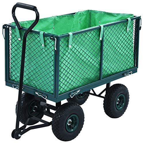 LAPOOH Carrello a Mano da Giardino Verde 350 kg,Articoli di ferramenta,Utensili,Carrelli merci-145510
