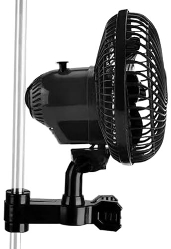 Ventilateur de culture avec pince 25 W, oscillant et silencieux, petit format, pour tente de culture, 2 vitesses, mini ventilateur oscillant et à pince pour tente de culture et chambre à coucher